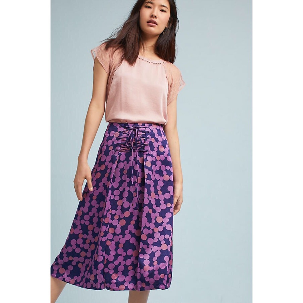 Anthropologie Maeve Zadie lace-up skirt